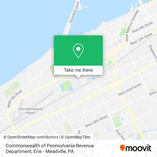 Commonwealth of Pennsylvania Revenue Department map
