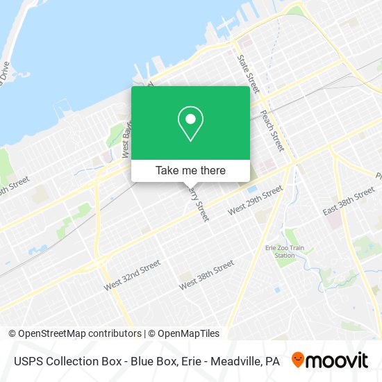 Mapa de USPS Collection Box - Blue Box