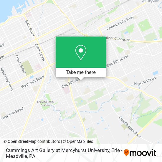 Cummings Art Gallery at Mercyhurst University map
