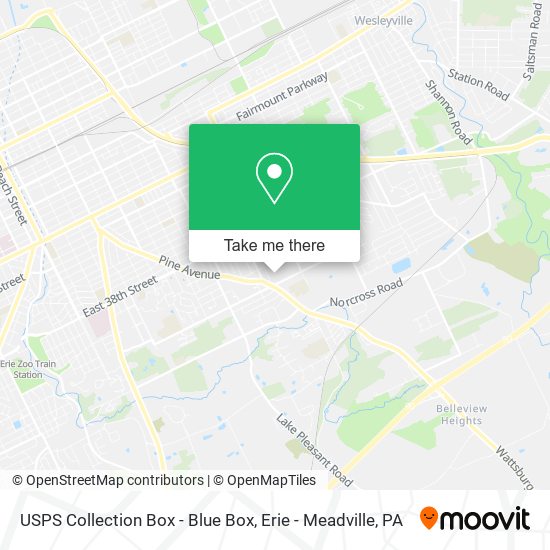 Mapa de USPS Collection Box - Blue Box