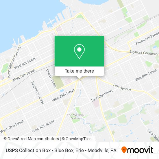 Mapa de USPS Collection Box - Blue Box
