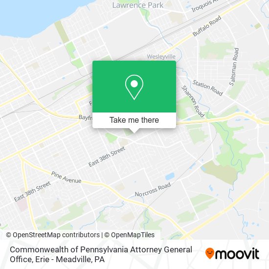 Commonwealth of Pennsylvania Attorney General Office map