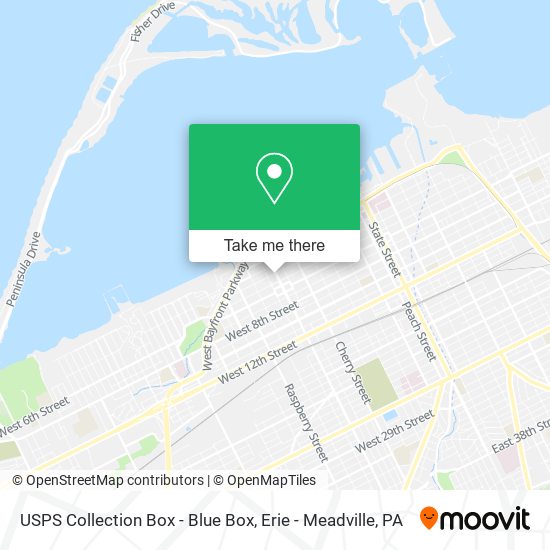 Mapa de USPS Collection Box - Blue Box