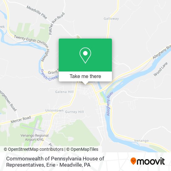 Commonwealth of Pennsylvania House of Representatives map