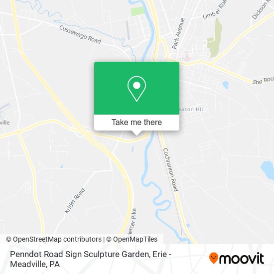 Mapa de Penndot Road Sign Sculpture Garden