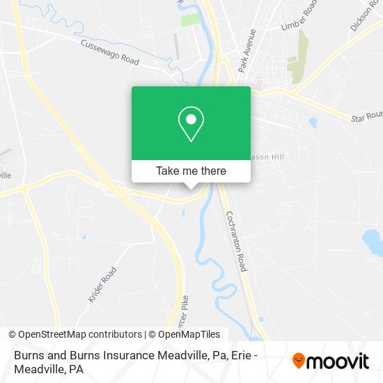 Mapa de Burns and Burns Insurance Meadville, Pa