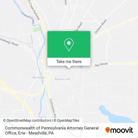 Commonwealth of Pennsylvania Attorney General Office map