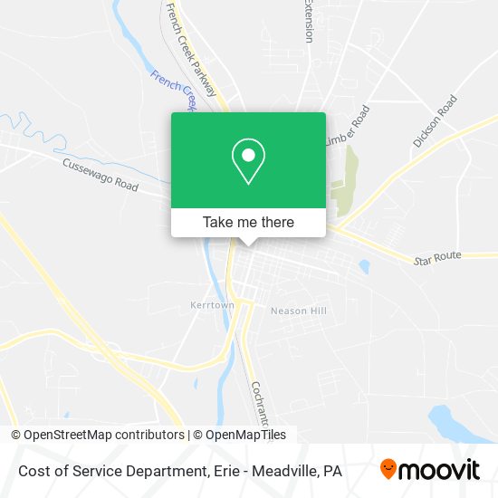Mapa de Cost of Service Department