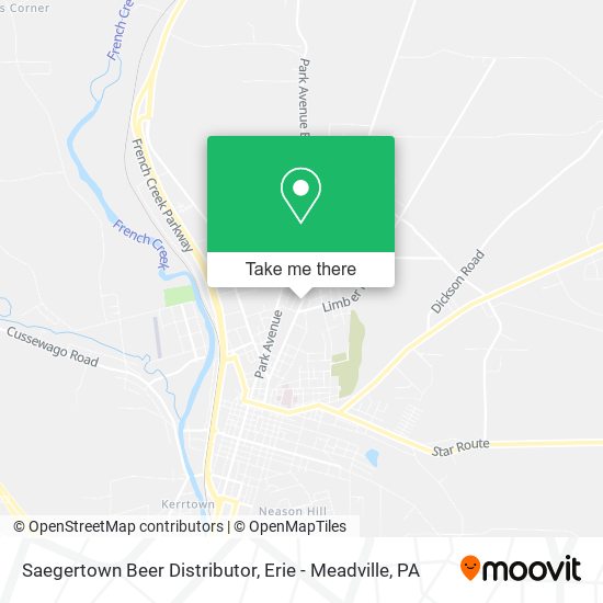 Saegertown Beer Distributor map