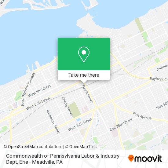Commonwealth of Pennsylvania Labor & Industry Dept map