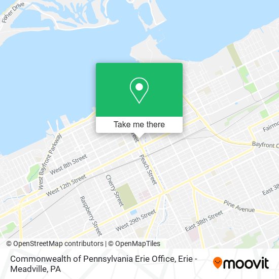 Commonwealth of Pennsylvania Erie Office map