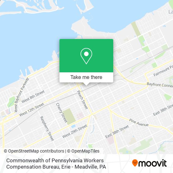 Commonwealth of Pennsylvania Workers Compensation Bureau map