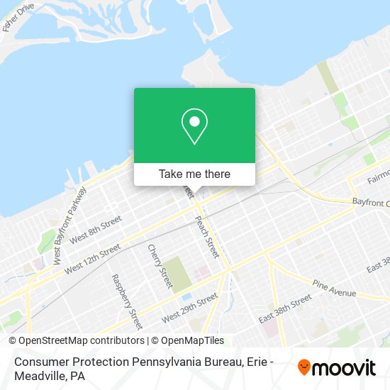 Mapa de Consumer Protection Pennsylvania Bureau