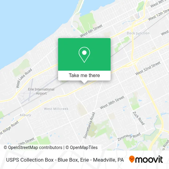 USPS Collection Box - Blue Box map
