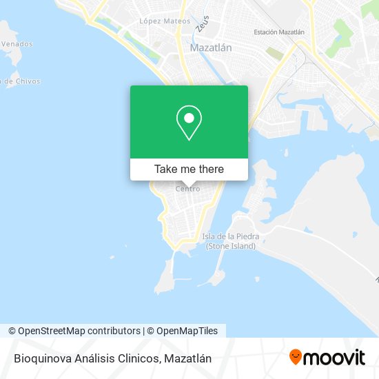 Mapa de Bioquinova Análisis Clinicos