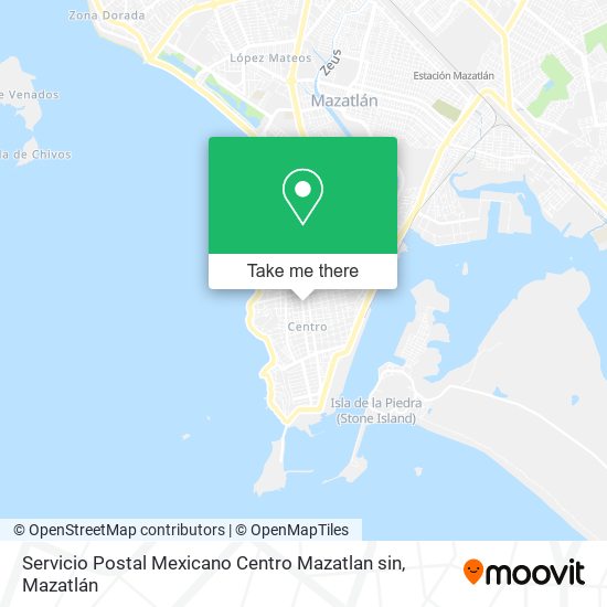 Mapa de Servicio Postal Mexicano Centro Mazatlan sin