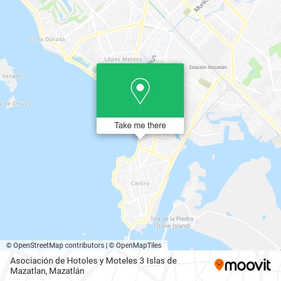 Mapa de Asociación de Hotoles y Moteles 3 Islas de Mazatlan