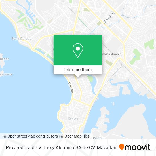 Proveedora de Vidrio y Aluminio SA de CV map
