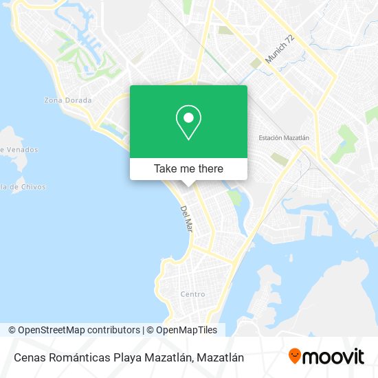 Mapa de Cenas Románticas Playa Mazatlán