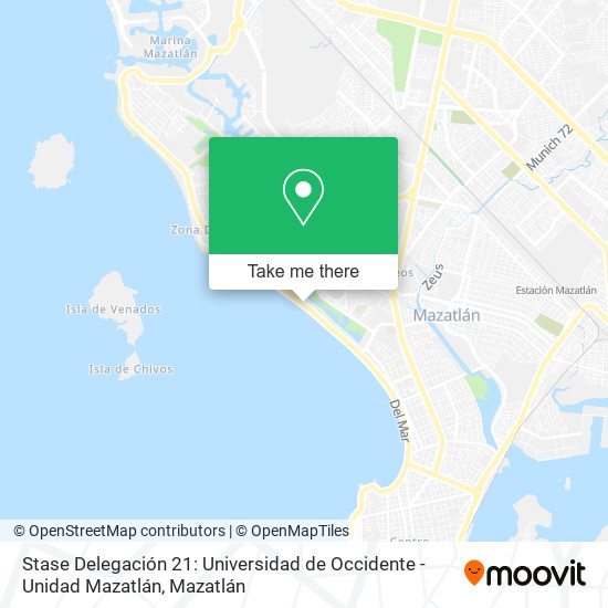 Stase Delegación 21: Universidad de Occidente - Unidad Mazatlán map