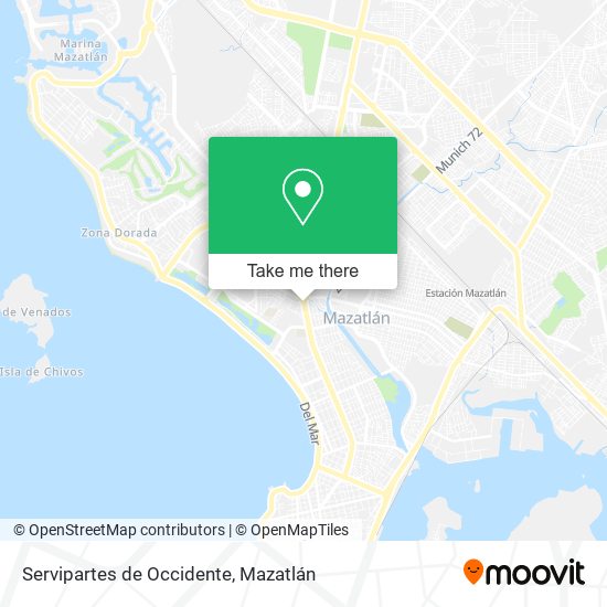 Mapa de Servipartes de Occidente