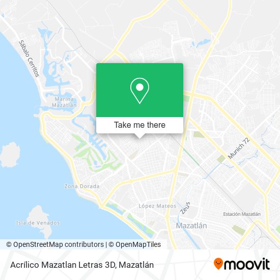 Acrílico Mazatlan Letras 3D map