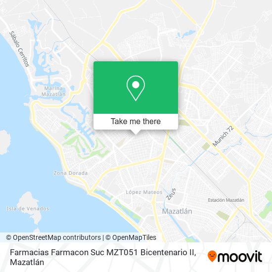 Farmacias Farmacon Suc MZT051 Bicentenario II map