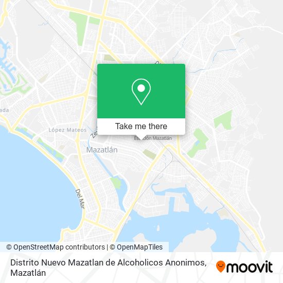 Distrito Nuevo Mazatlan de Alcoholicos Anonimos map