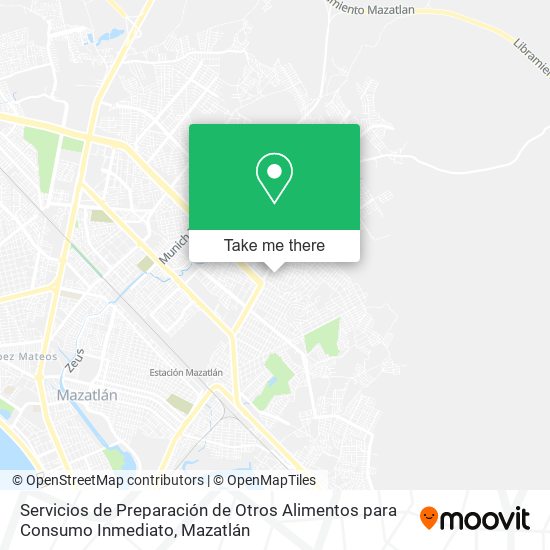 Mapa de Servicios de Preparación de Otros Alimentos para Consumo Inmediato