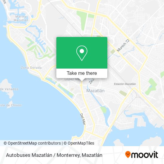 Mapa de Autobuses Mazatlán / Monterrey