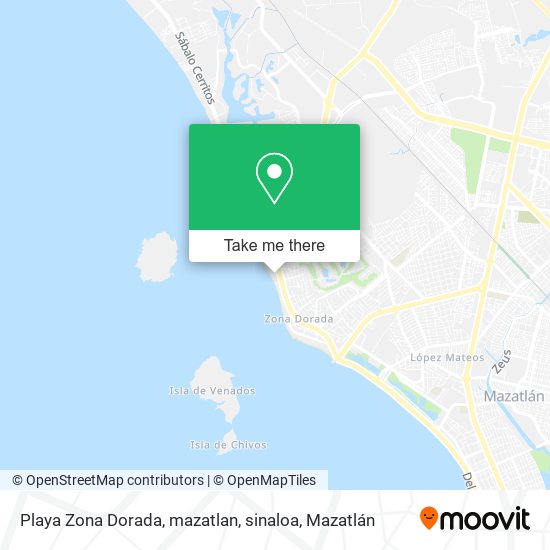 Mapa de Playa Zona Dorada, mazatlan, sinaloa