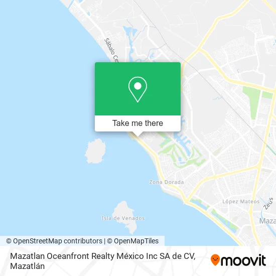 Mazatlan Oceanfront Realty México Inc SA de CV map