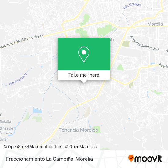 Fraccionamiento La Campiña map