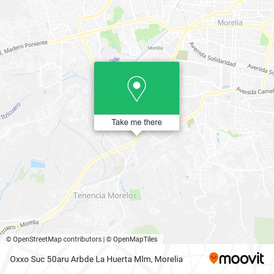 Mapa de Oxxo Suc 50aru Arbde La Huerta Mlm