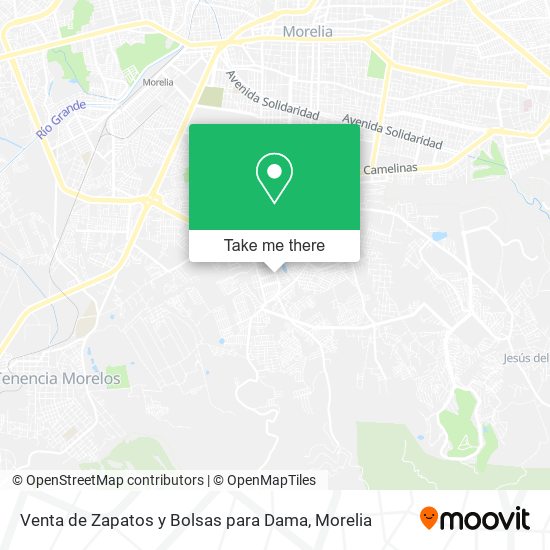 Mapa de Venta de Zapatos y Bolsas para Dama