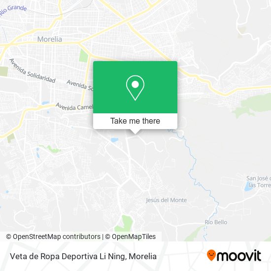 Veta de Ropa Deportiva Li Ning map