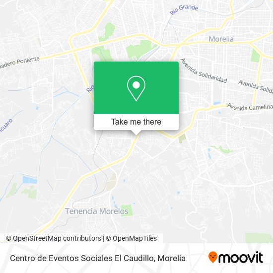 Mapa de Centro de Eventos Sociales El Caudillo