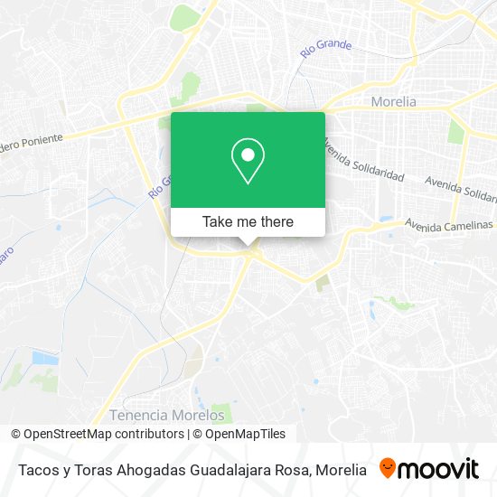 Mapa de Tacos y Toras Ahogadas Guadalajara Rosa