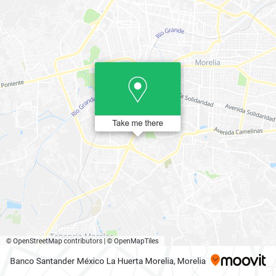 Banco Santander México La Huerta Morelia map