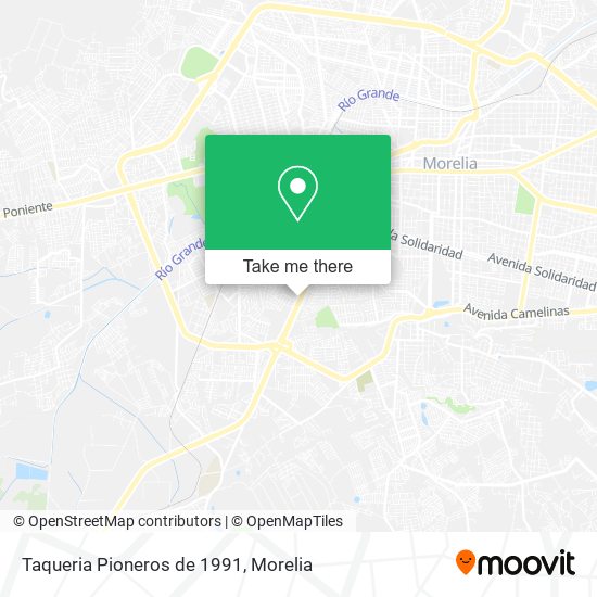 Mapa de Taqueria Pioneros de 1991