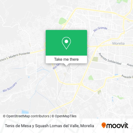 Mapa de Tenis de Mesa y Squash Lomas del Valle