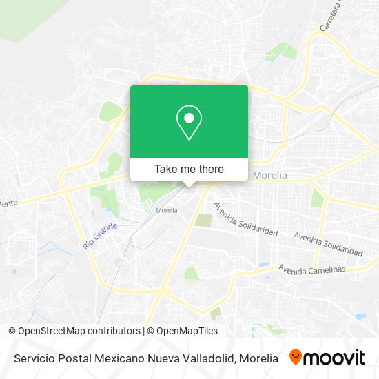 Mapa de Servicio Postal Mexicano Nueva Valladolid