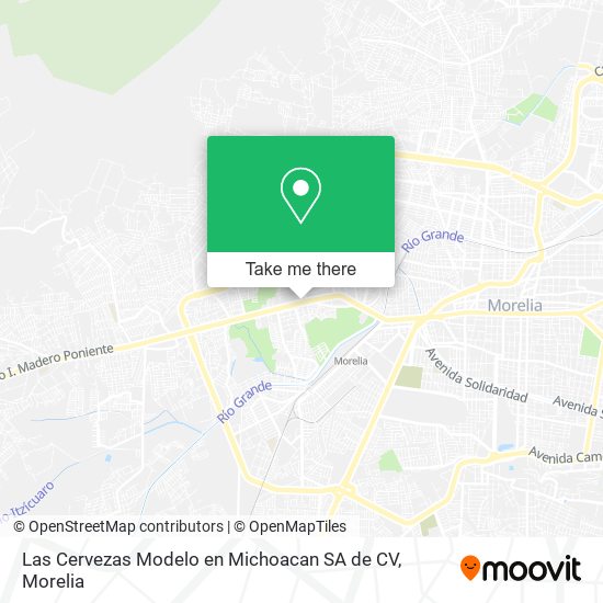 Mapa de Las Cervezas Modelo en Michoacan SA de CV