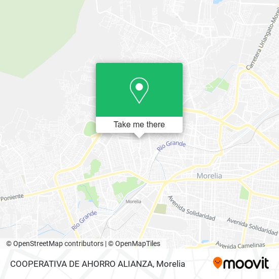 COOPERATIVA DE AHORRO ALIANZA map