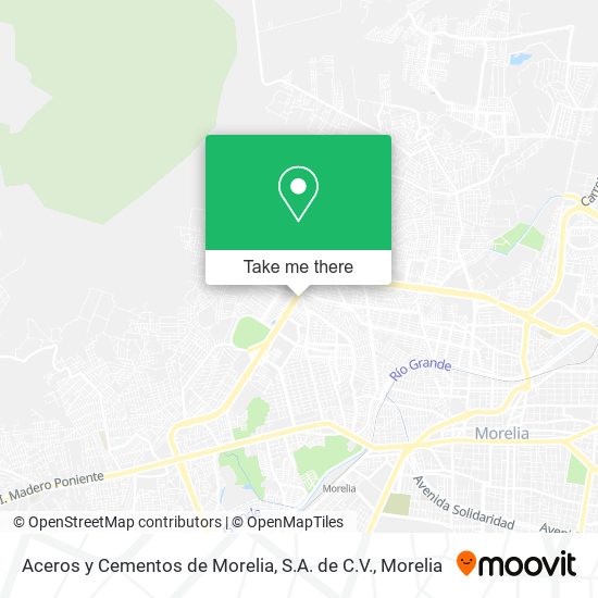 Mapa de Aceros y Cementos de Morelia, S.A. de C.V.