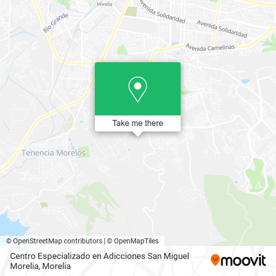 Mapa de Centro Especializado en Adicciones San Miguel Morelia