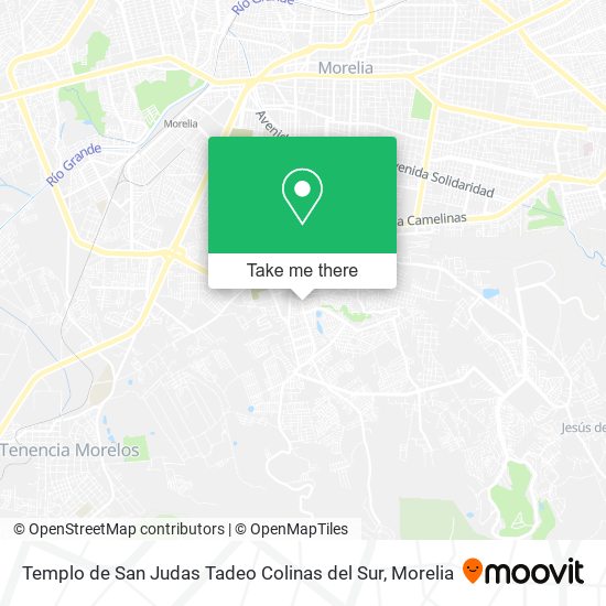 Mapa de Templo de San Judas Tadeo Colinas del Sur