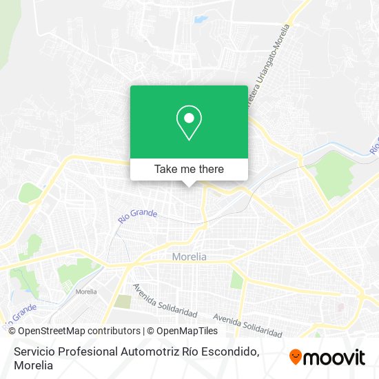 Mapa de Servicio Profesional Automotriz Río Escondido