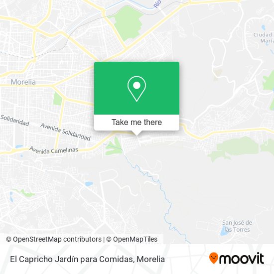 Mapa de El Capricho Jardín para Comidas
