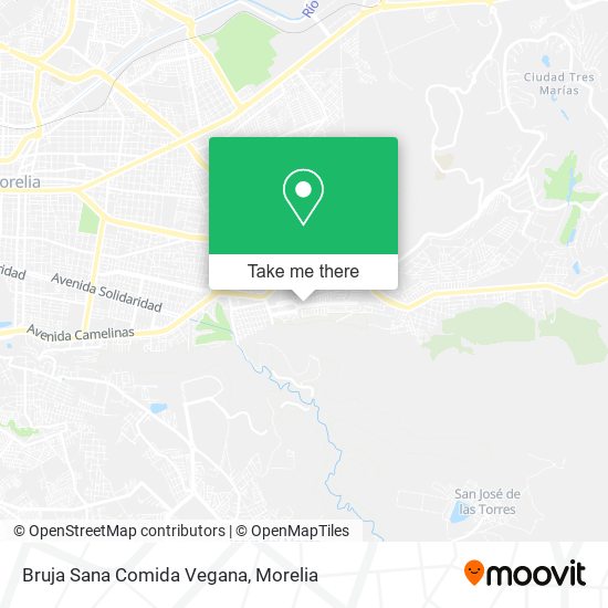 Mapa de Bruja Sana Comida Vegana